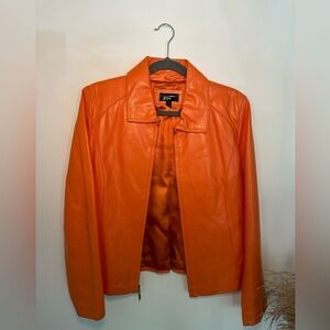 Vintage Black Rivet Jacket-Orange